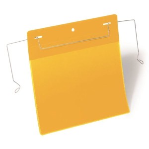 Kieszeń magazynowa z uchwytami z drutu A5 pozioma DURABLE żółta 50szt. /1752 04/