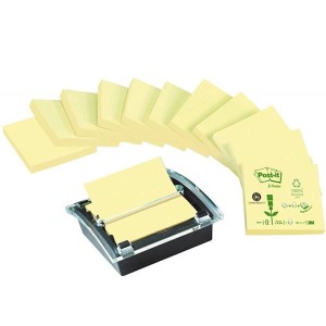 Notes samoprzylepny 76x76mm 12x100 kartek Z-NOTES C2014Y12-1 żółty + podajnik 3M POST-IT /3M- FT510123415/