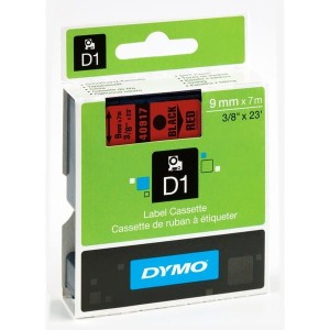 Taśma DYMO D1 9 mm/7m czarno-czerwona /S0720720/