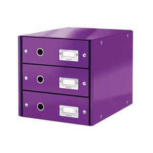 Pojemnik LEITZ WOW CS z 3 szufladami fioletowy /60480062/