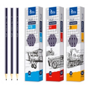 Ołówek drewniany TETIS twardość 2B PIXELL 1szt. /KV060-B2/