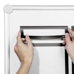 Ramka magnetyczna informacyjna do nagłówków 323x66mm na etykietę 297x40mm DURAFRAME MAGNETIC TOP A3 czarna 5szt. /498701/