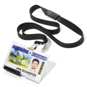 Identyfikator holder 54x87mm z taśmą czarną na 1 kartę DURABLE PUSHBOX MONO /892701/