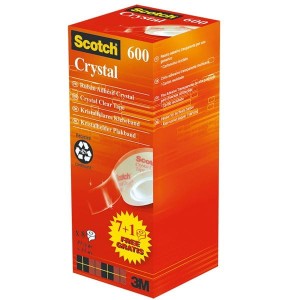 Taśma klejąca 19/33 SCOTCH CRYSTAL 6-1933R8 transparentna w pudełku 8szt. /3M-XA004839503/