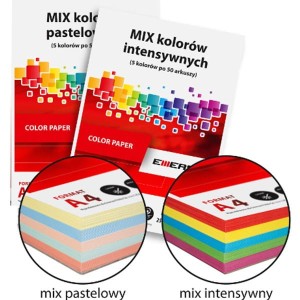 Papier ksero kolor A4/80 EMERSON mix intensywny 250szt. /XEM1001250n/