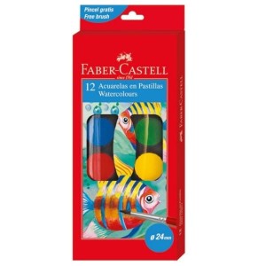 Farby akwarelowe 12 kolorów FABER-CASTELL /125011FC/ /Towar na zamówienie/
