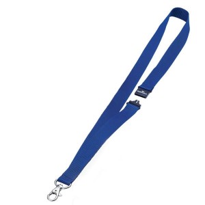 Smycz do identyfikatorów DURABLE z zapięciem zabezpieczającym i karabińczykiem 20mm granatowa 10 sztuk /813707/