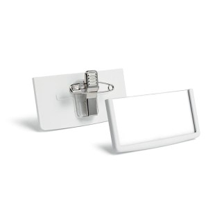 Identyfikator FRAME z kombi-klipem 30x60mm biały /850102/