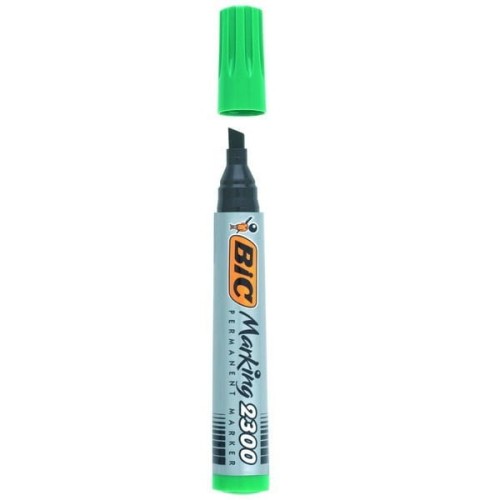 Marker permanentny BIC 2300 ścięty zielony.jpg