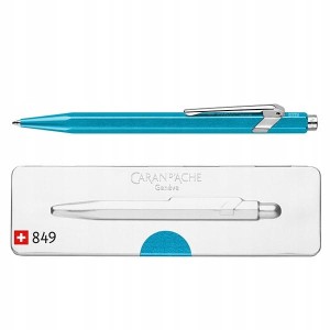 Długopis automatyczny CARAN D'ACHE 849 POP LINE METAL-X M w pudełku obudowa turkusowa wkład niebieski /CD849-671/
