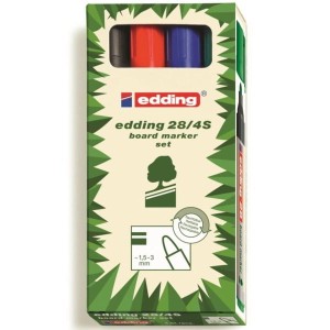 Marker suchościeralny i do flipchartu okrągły ekologiczny EDDING 28 4 kolory /28/4S ED/