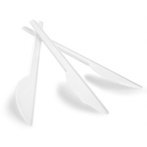 Sztućce plastikowe noże 17cm wielokrotnego użytku OFFICE PRODUCTS białe 100szt. /24018715-14/