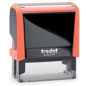 Pieczątka TRODAT 4913 pomarańczowa neonowa, poduszka czarna, 58x22mm, 1 szt.
