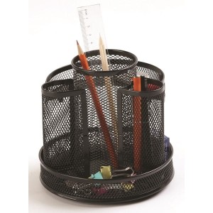 Przybornik na biurko Q-CONNECT Office Set metalowy obrotowy czarny /KF17294/