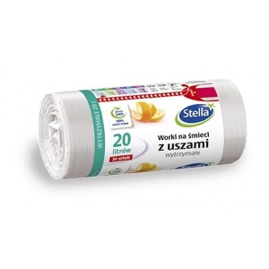 Worki na śmieci 20l STELLA wytrzymałe białe z uszami  30szt.  /ST-ST-009701/