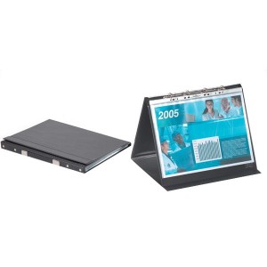 Flipchart stołowy A3 poziomy z mechanizmem ringowym 10 kieszeni czarny /8572 01/