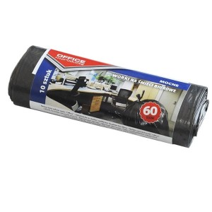 Worki na śmieci 60l OFFICE PRODUCTS LDPE mocne 19mic czarne 10 sztuk /22021222-05/