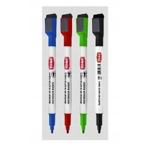 Marker suchościeralny okrągły 1,0mm TOMA 268 z magnesem i ścierakiem 4 kolory /268-4/