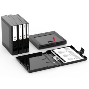 Pojemnik plastikowy z mechanizmem/segregator zamykany na dokumenty A4/50 ORPLAST NEWBINDER 1815 czarny