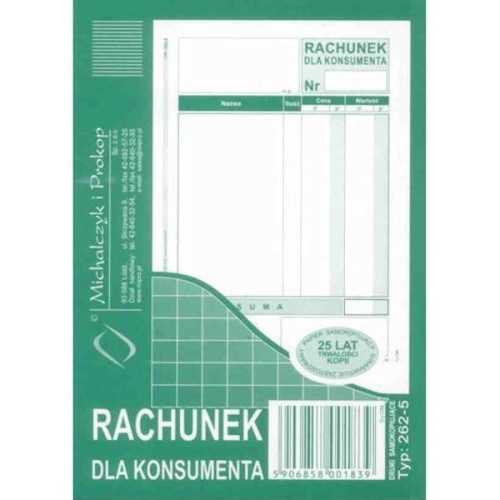 DRUK RACHUNEK DLA KONSUMENTA MICHALCZYK I PROKOP A6 /262-5/.jpg