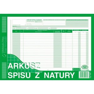 Druk arkusz spisu z natury uniwersalny A4 MICHALCZYK I PROKOP /340-1/
