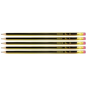 Ołówek drewniany z gumką 2B TETIS 1szt /KV050-2B/