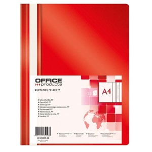Skoroszyt zwykły A4 miękki OFFICE PRODUCTS czerwony /21101111-04/