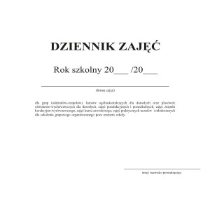 Dziennik zajęć pozalekcyjnych MEN I/6 TYPOGRAF /02190/