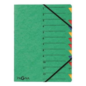 Teczka segregująca 12 przekładek PAGNA EASY zielona 1szt /P2413103/