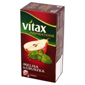 Herbata ziołowo-owocowa z zawieszką VITAX melisa z gruszką 20szt.