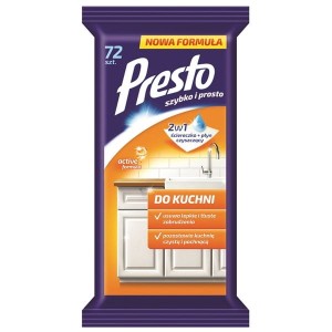 Ściereczki nawilżane do kuchni PRESTO 72szt. /HR-011453/