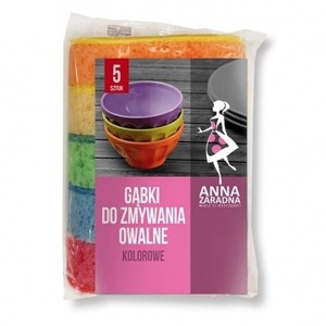Gąbka do zmywania/do naczyń ANNA ZARADNA owalna 5szt. /ST-AZ-033225/