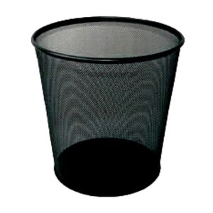 Kosz na śmieci okrągły mały 26,5cm siatka TRES czarny /SKOM265/CZ/