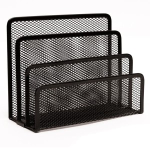 Organizer/półka na listy metalowy siatka TRES czarny /SPLIST/CZ/