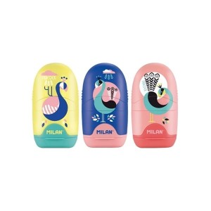 Gumka z temperówką gumko-temperówka pojedyncza MILAN CAPSULE PEACOCK mix kolorów /4701116PCK/