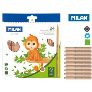Kredki ołówkowe 24 kolory MILAN NATURAL /07221224FSC/
