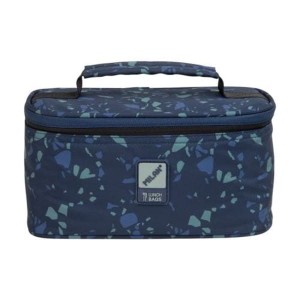 Torba na żywność izotermiczna 1,5L + 1 pojemnik 0,75L MILAN TERRAZZO niebieska /08805TZB/