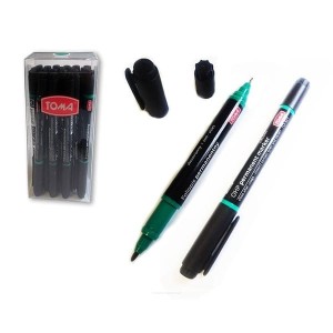 Marker foliopis/do CD dwustronny 0,5 i 1mm okrągły TOMA 321 zielony /321-42/