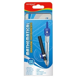 Zestaw matematyczny 11 elementów w metalowym ETUI mix kolorów /KR971708/