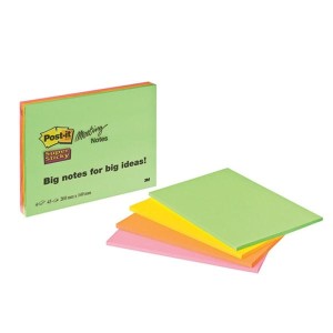 Notes samoprzylepny 203x152mm 4x45 kartek 3M POST-IT SUPER STICKY 6845-SSP mix kolorów /3M-70005253326/