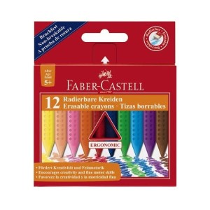 Kredki woskowe GRIP trójkątne 12 kolorów FABER-CASTELL /122520 FC/
