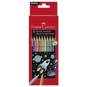 Kredki ołówkowe 10 kolorów metaliczne sześciokątne FABER-CASTELL /201583 FC/