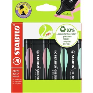 Zakreślacz STABILO GREEN BOSS pastelowy 4 kolory /6070/155/