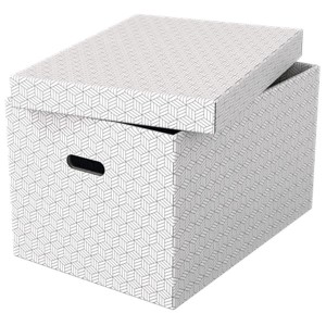 Pudełko ozdobne tektura z recyklingu ESSELTE 355x305x510mm białe 3szt./628286/