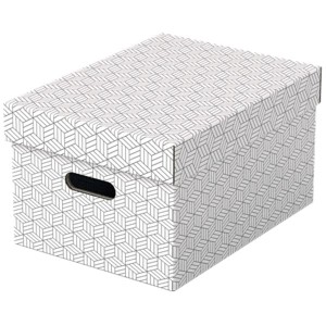 Pudełko ozdobne tektura z recyklingu ESSELTE 265x205x365mm białe 3szt./628282/