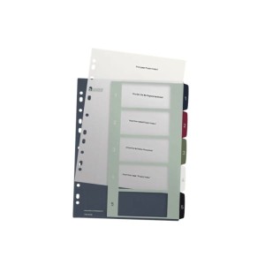 Przekładki A4 maxi PP 1-5 numeryczne kolorowe do nadruku LEITZ Style /12350000/