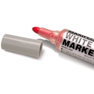 Marker suchościeralny z tłoczkiem okrągły 2,0-2,5mm PENTEL MAXIFLO MWL5M czerwony 1szt./MWL5M-B/