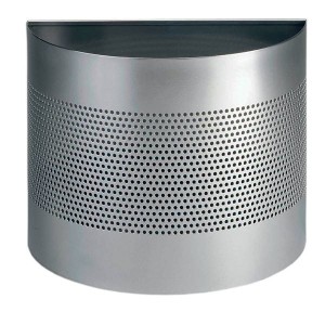 Kosz na śmieci półokrągły 20l perforacja 165mm srebrny / 331723/