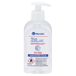 Żel do higienicznej dezynfekcji rąk MERIDA butelka z pompką 300ml /MAD954/