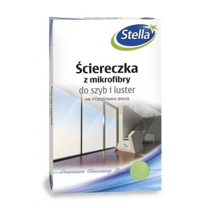 Ściereczka z mikrofibry STELLA do szyb i luster zielona /ST-ST-005710/